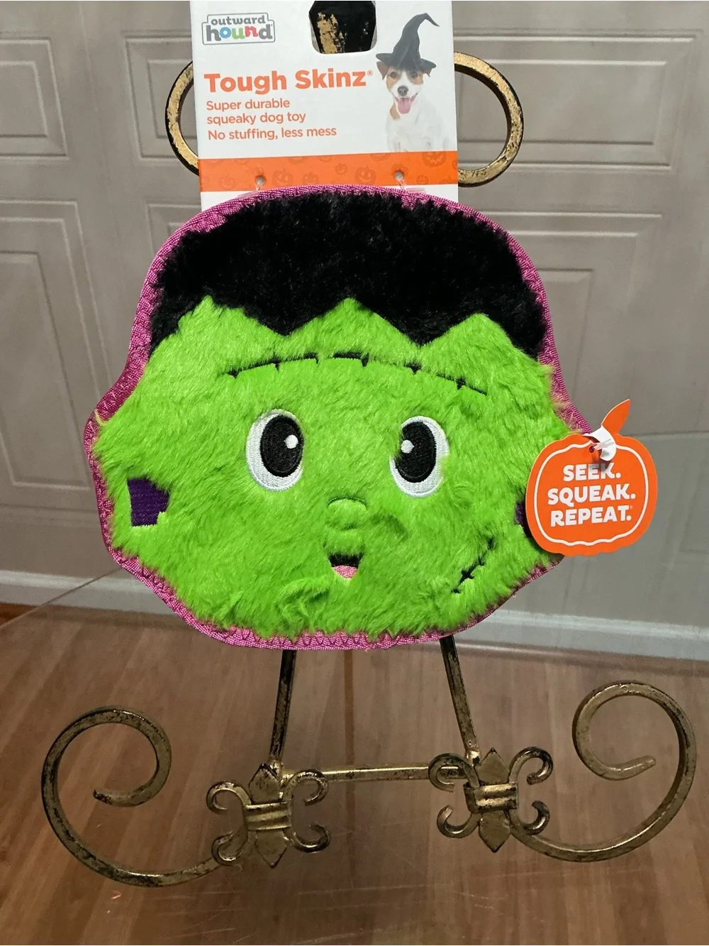 Outward Tough Halloween Skinz Durable Squeaky Dog Toy , Multicolor  7.5”
